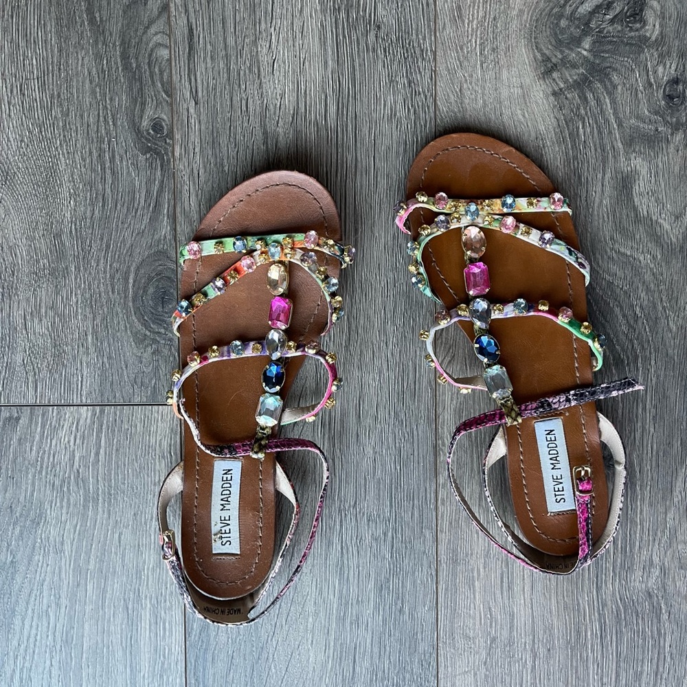 Steve Madden jeweled sandals